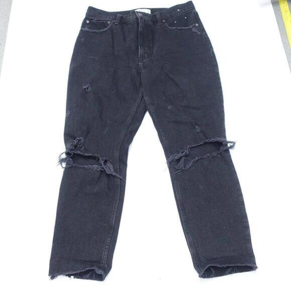 Abercrombie & Fitch Jeans Women's 30 Black Denim Distressed‎ High-Rise Skinny - Picture 1 of 9